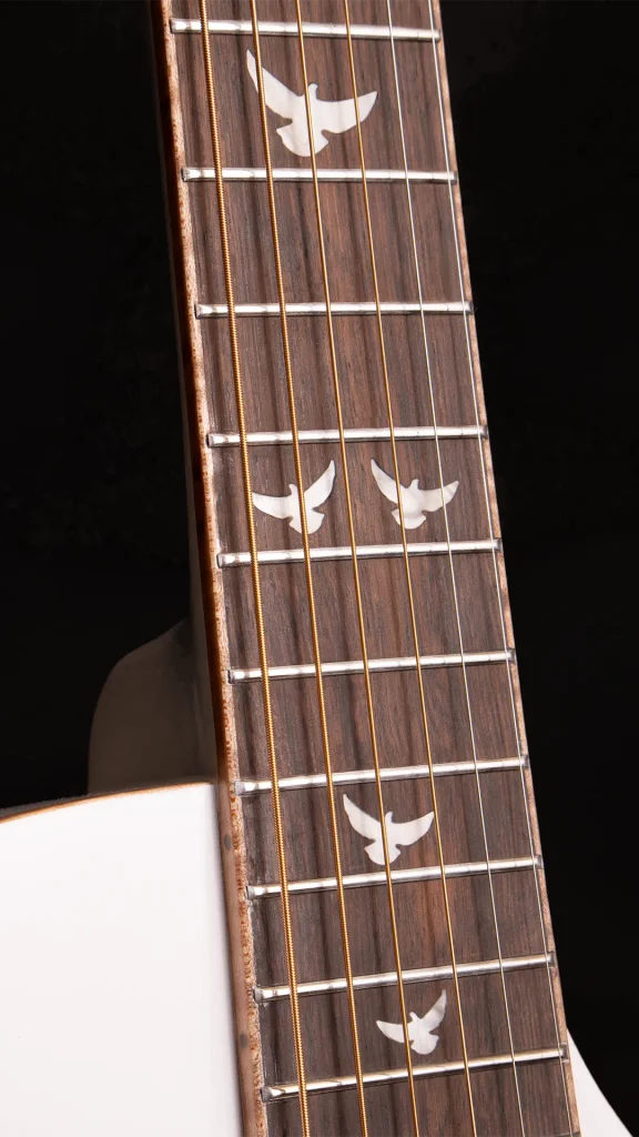 Lindo White Dove V3 Electro Acoustic Guitar Fretboard
