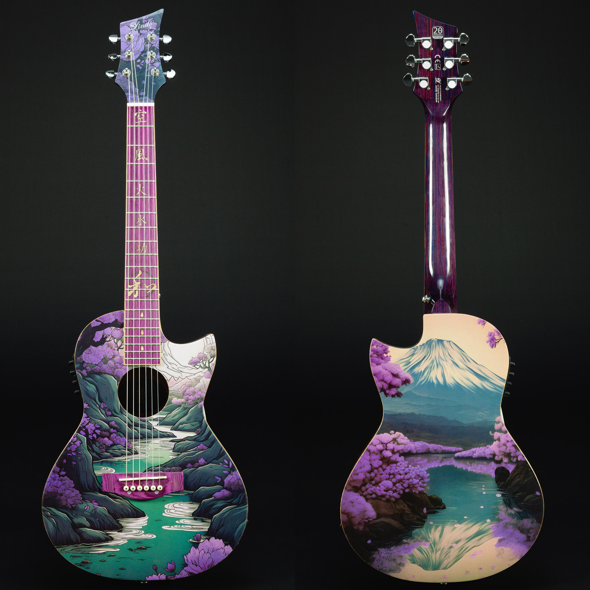 Lindo-Ryokou-Electro-Acoustic-Travel-Guitar-Front-Back