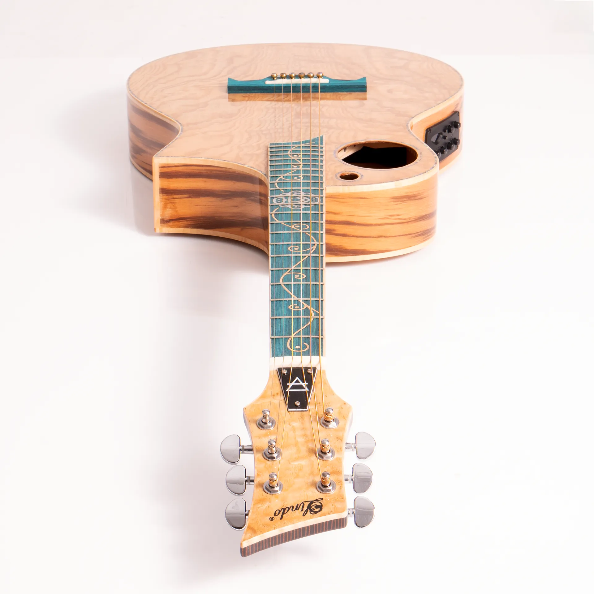 Lindo Earth Electro Acoustic Guitar Head Down