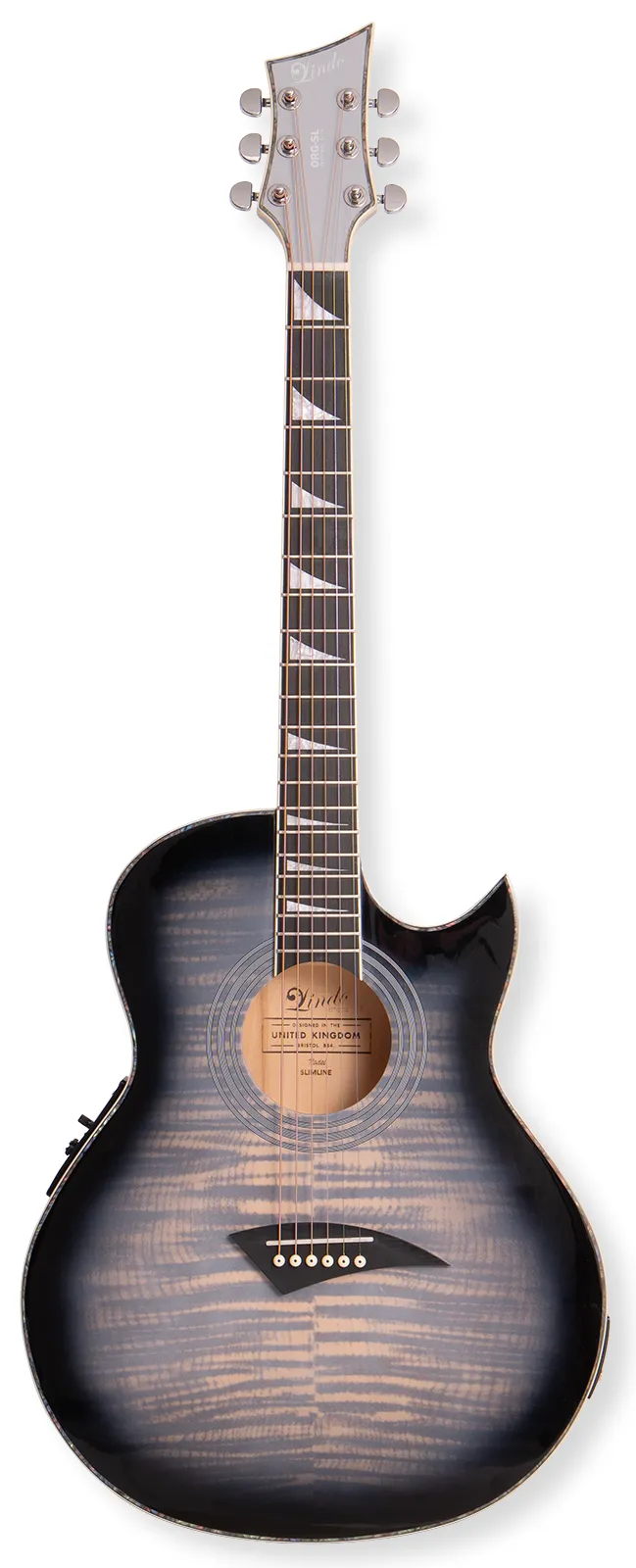 Lindo ORG-SL Grey SlimLine Electro Acoustic Guitar Portrait